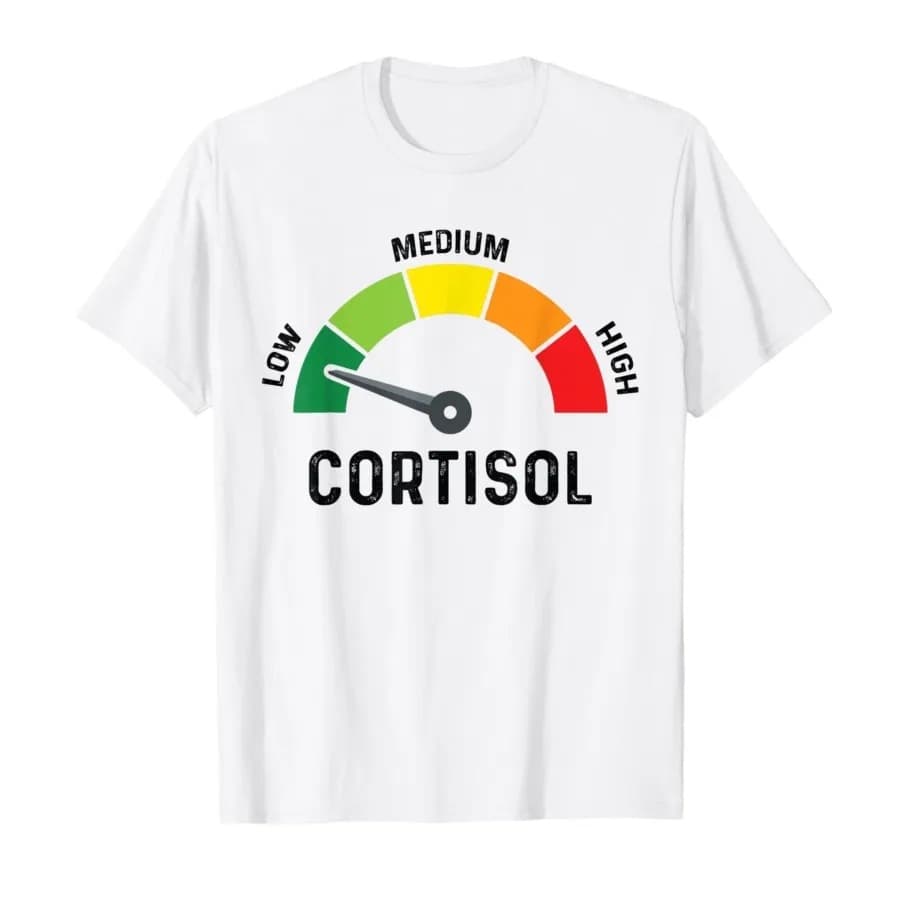 Cross-border EU Size [EU Cotton T] Low Cortisol Level vs Meme Men's T-Shirt Women's T-Shirt Short Sleeve Loose Fit