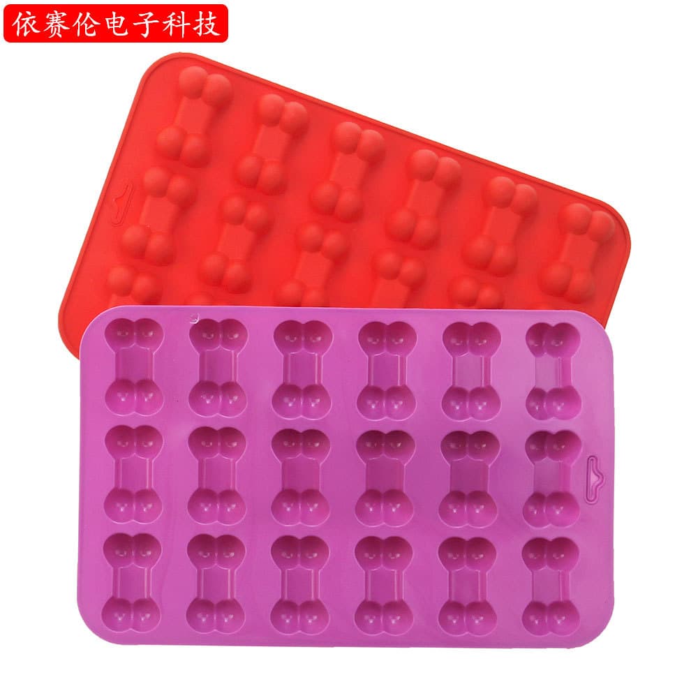 Silicone 18-piece dog bone mold cake candy biscuit chocolate mold wax particle mold handmade soap dry mold