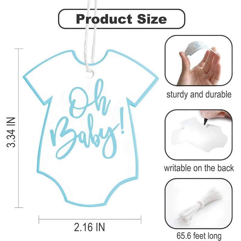 Cross-border gift tags with strings for gender reveal party, baby shower, party gift wrapping