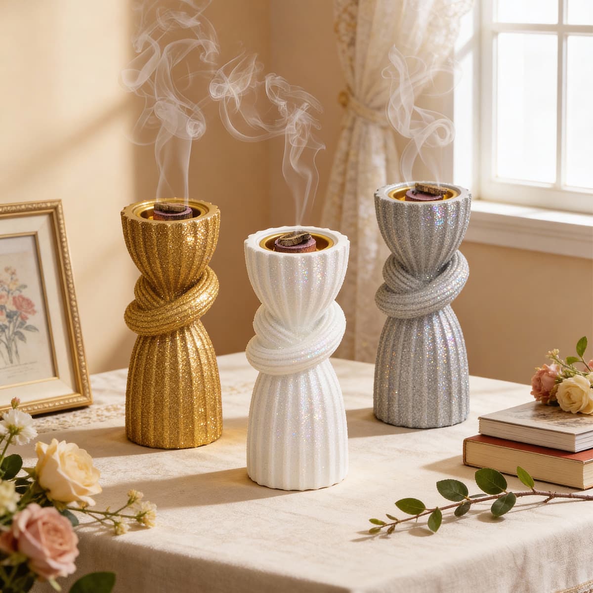 Cross-border hot selling curtain handheld incense burner resin aromatherapy burner Middle Eastern Arabic desktop aromatherapy burner tower incense burner sandalwood burner