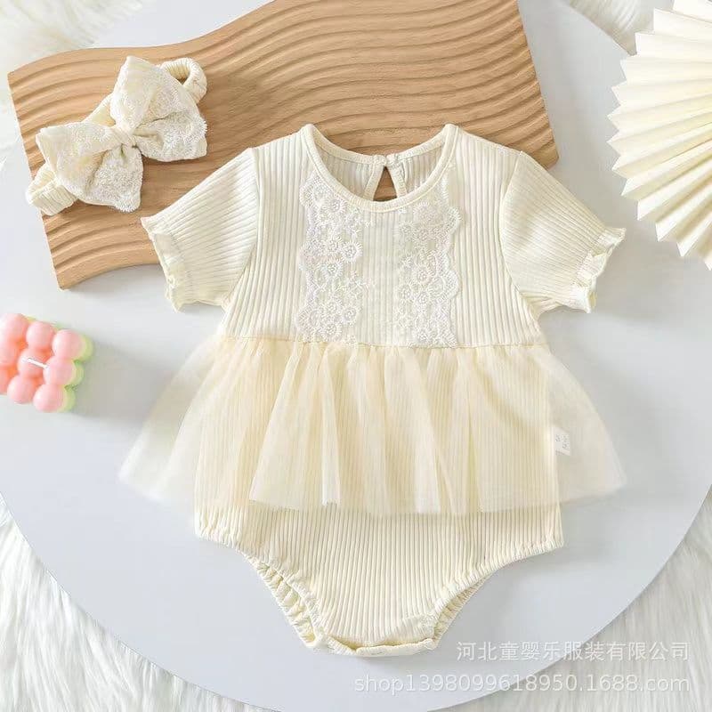 Summer Fashionable Baby Girl Triangle Outfit Short Sleeve Cotton Onesie Newborn Baby Girl Clothes Adorable Princess Skirt