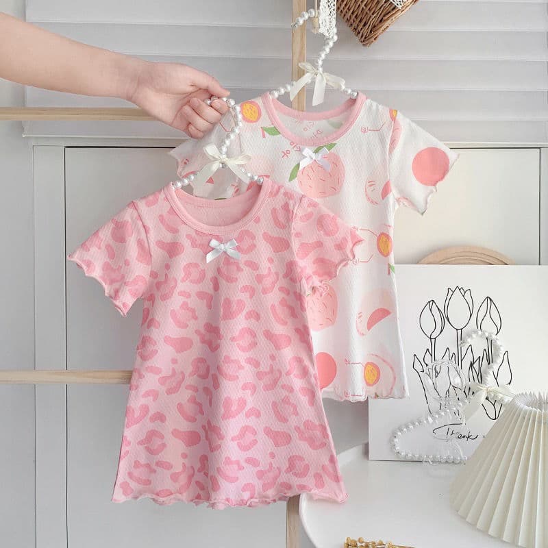 Girls' Nightgown Summer 2023 New Style Kids' Pajamas Short Sleeve Thin Princess Baby Girls' Homewear Dress