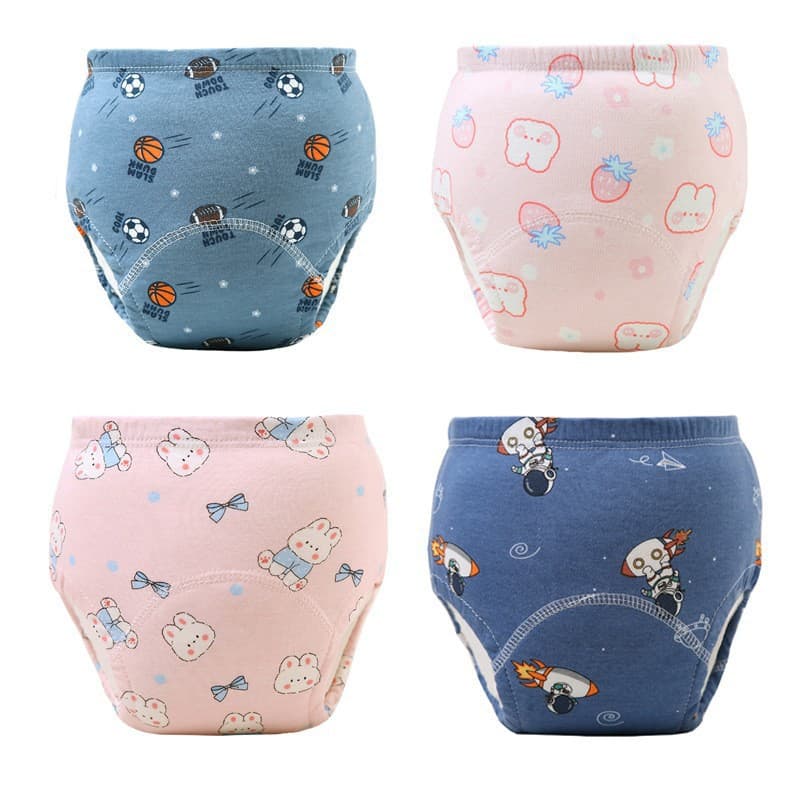 Cross-border Baby Training Pants Underwear Washable Diaper Cover Learning Pants Infant Cloth Diapers Summer Pure Cotton Breathable Diaper