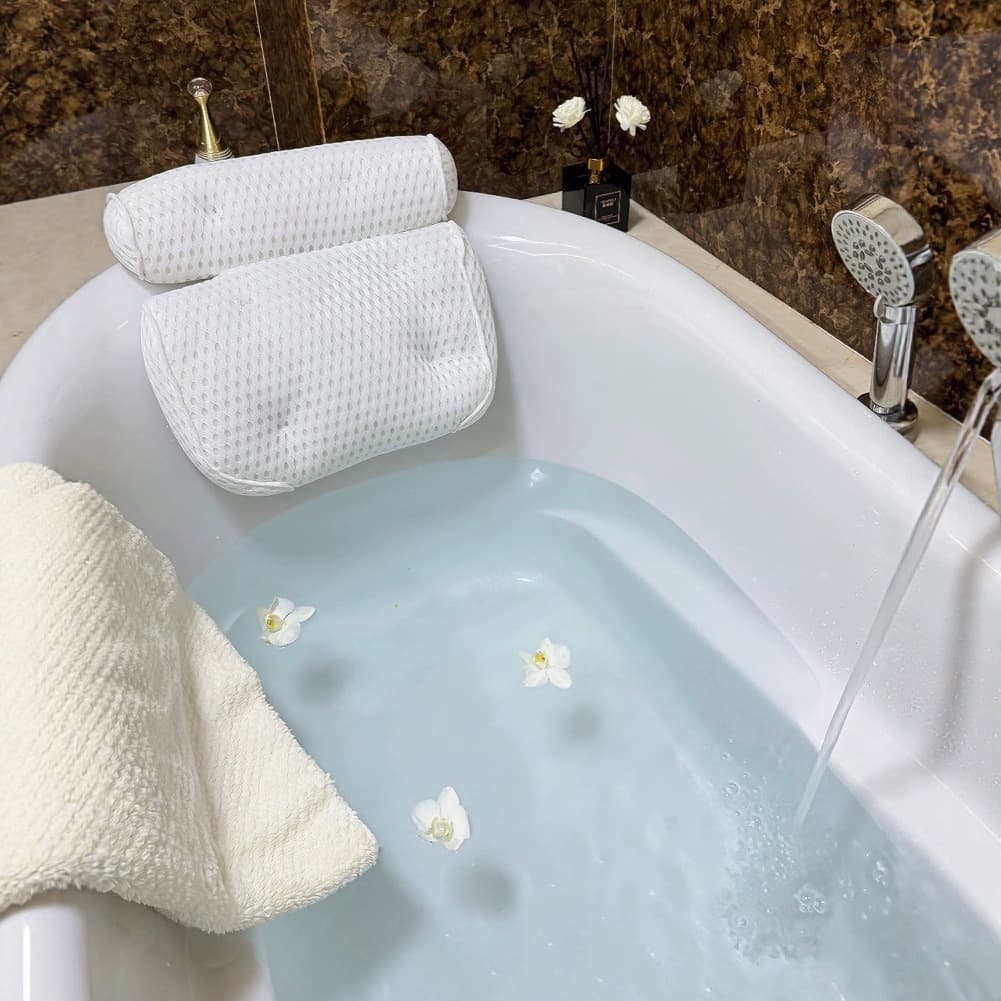 Bathtub Pillow Bathroom 4D Bath Pillow Home Bathroom Backrest Anti-slip Back Cushion SPA Hotel Soaking Bath Pillow