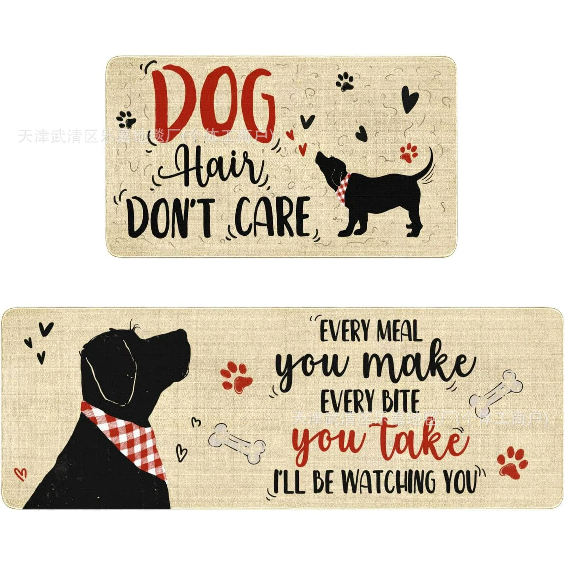 Cross-border Kitchen Floor Mat Two-Piece Set, Decorative Mat, Stain-Resistant Foot Mat, Kitchen Drain Mat, Entryway Door Mat
