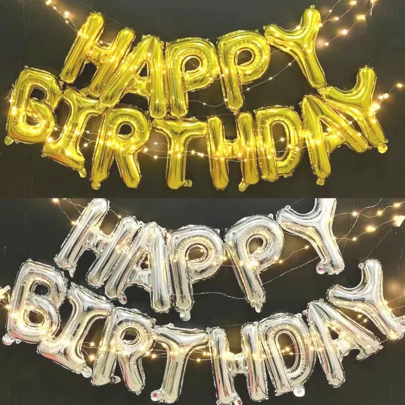 16-inch Happy Birthday Letter Foil Balloons for Baby 100-Day Party Set Wholesale