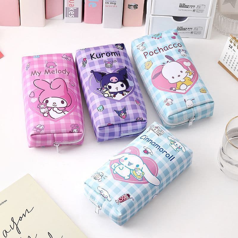 New Cute Cartoon Sanrio Pencil Case Large Capacity Student Stationery Bag Cute Children Multi-function Storage Bag