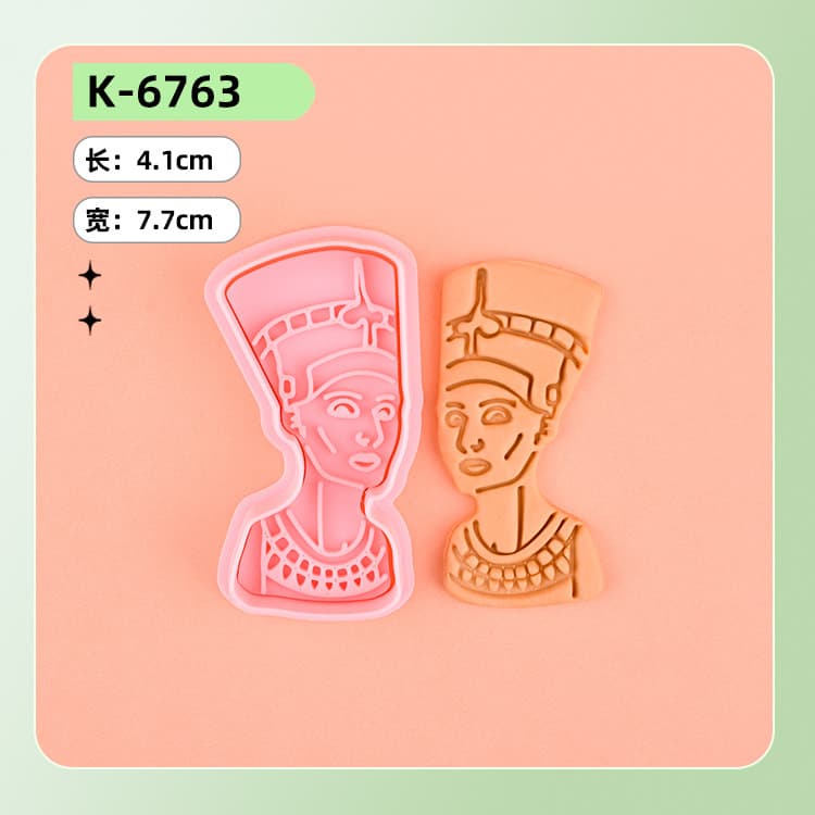 Art Series Statue Painting Plate Cookie Cutter Plastic Cartoon Embosser Cookie DIY Realistic Baking Tool