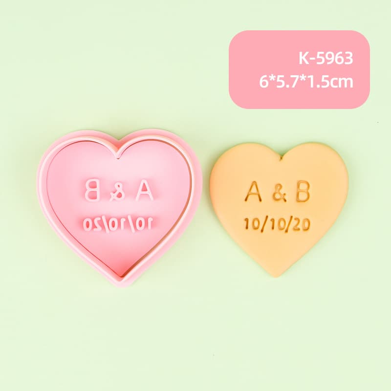 Love & Marriage Series 3D Cookie Mold Simulation DIY Cookie Stamp Cutter with 3D Press Design