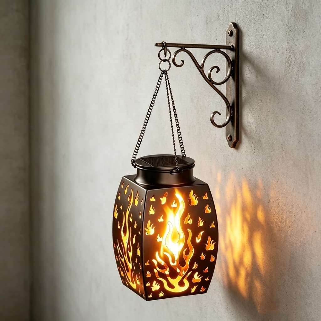 Solar garden light night light outdoor decoration balcony garden landscape atmosphere light flat hanging light and shadow hanging light
