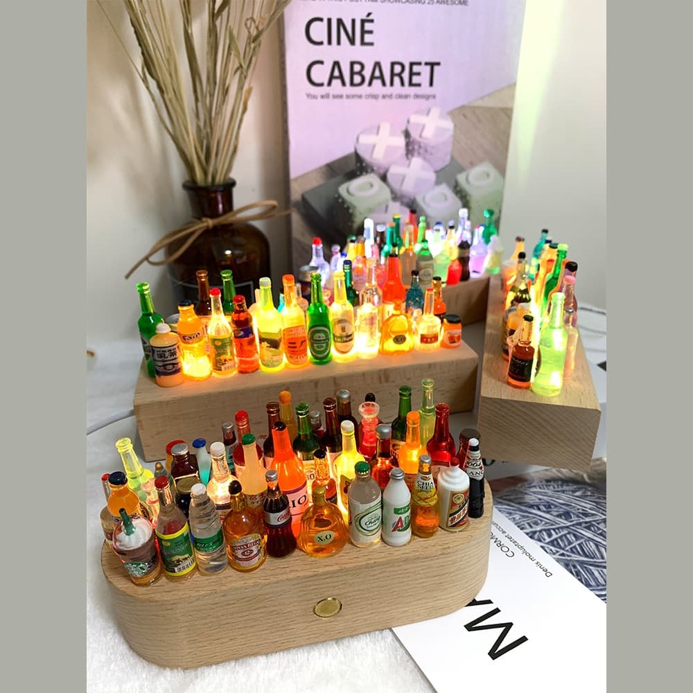 diy mini wine bottle night light luminous desktop ornament creative ins car car female couple gift boy
