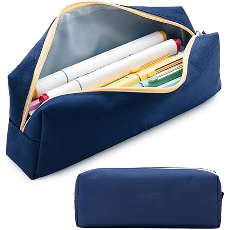 2025 Popular Pencil Case Pu Leather Pencil Case Simple Student High-End Pencil Case Junior High School Students Stain-Resistant