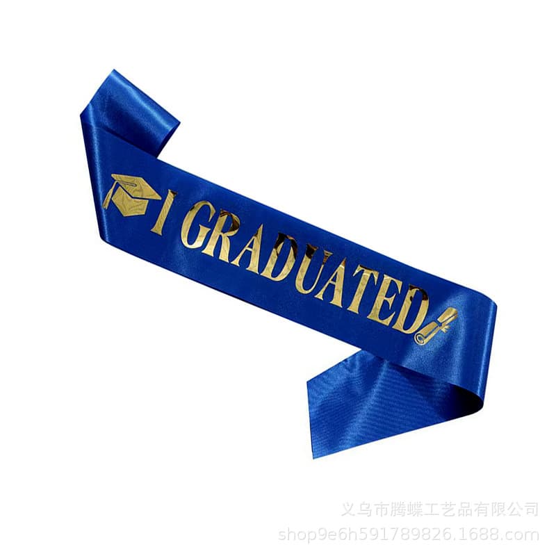2026 European and American Graduation Season Sash I Graduated Shoulder Stole Graduation Prom Party Gold Foil Etiquette Ribbon