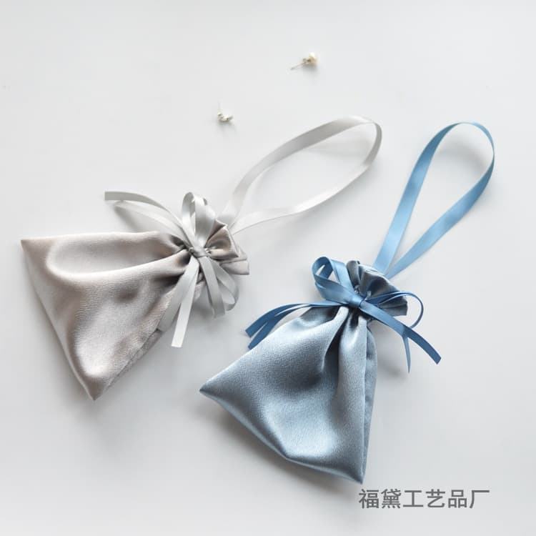 Manufacturer Silk Drawstring Gift Bag Small Cloth Bag Wine Red Wedding Candy Bag Souvenir Bag