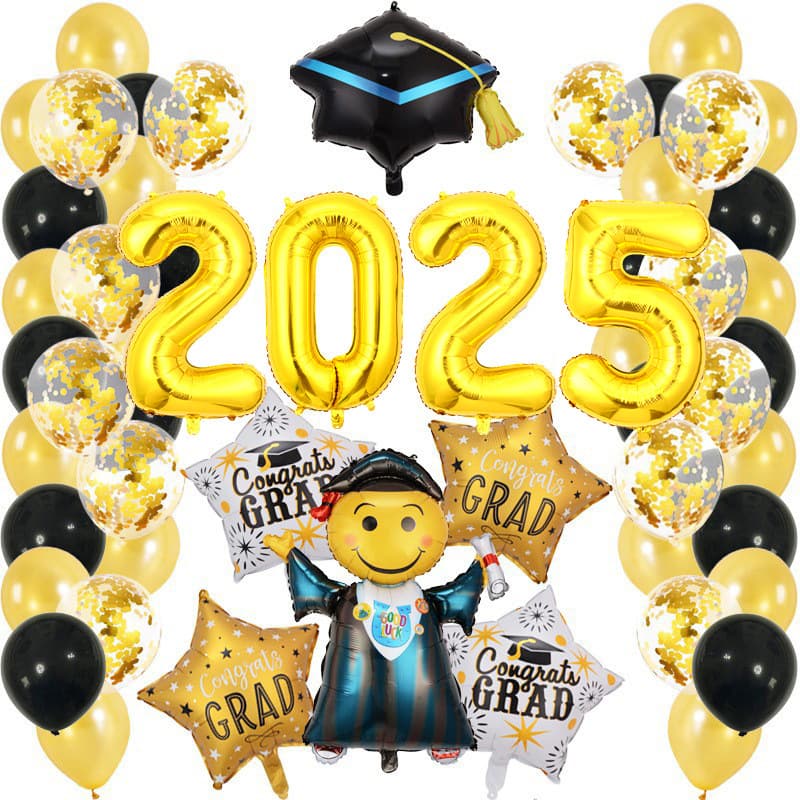Graduation Season Combination Aluminum Film Balloon Set 2026 Graduation GRAD Party Doctoral Cap Atmosphere Decoration Props