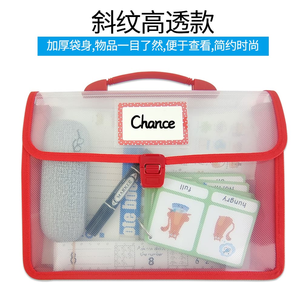 Factory Direct Children's Handheld Book Bag, Children's Toy Bag, Tutoring Book Bag, Transparent File Bag, Office Document Bag