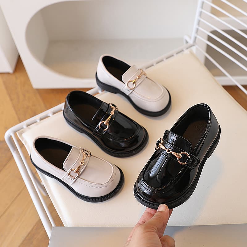 Girls' Leather Shoes 2025 Spring/Autumn Season Fashion Academy British Children's Single Shoes Little Girl Flat Shoes Waterproof Wear-resistant