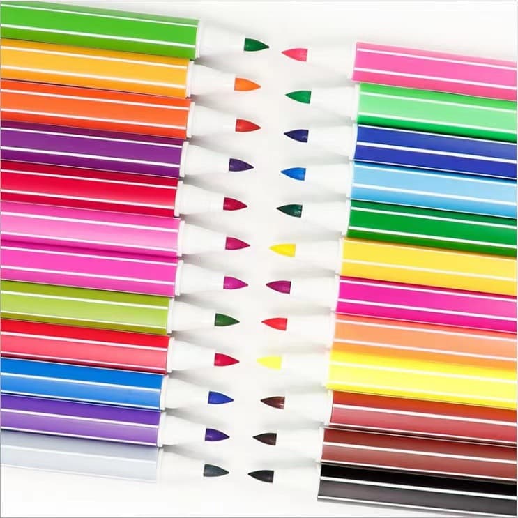 Washable 48 Colors Triangle Bar Sketching Watercolor Pens for Primary School Children Art Drawing Paintbrushes Personal Gifts