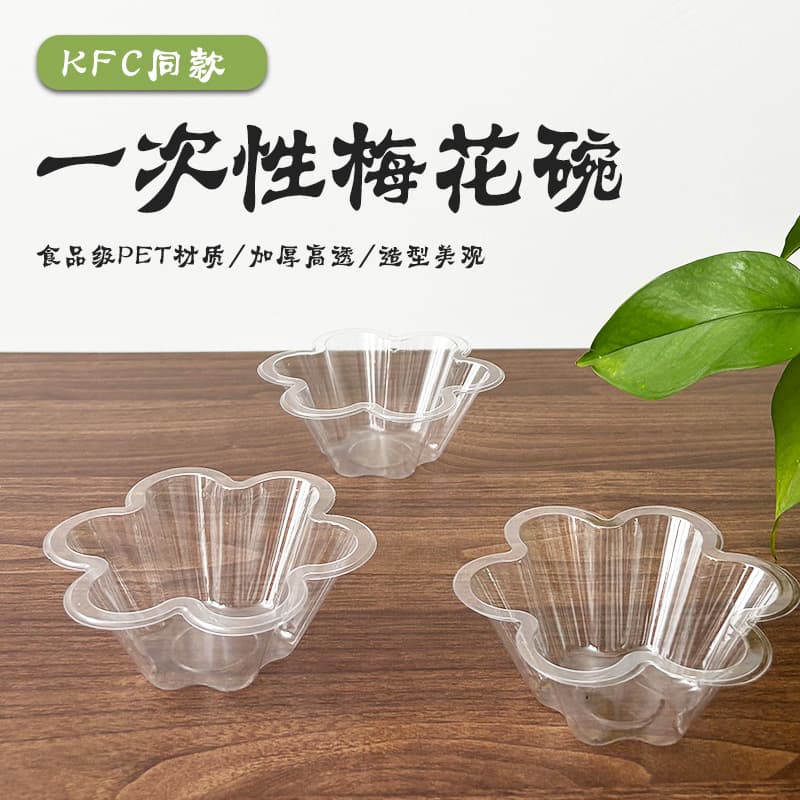 Disposable Thickened Plastic Bowl with Spoon for Fried Yogurt Ice Cream Shaved Ice Modern Simple Style Pet Material Bowl