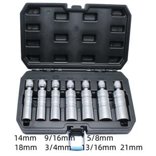 Spark Plug Socket Magnetic Spark Plug Socket Wrench Swivel Universal Car Spark Plug Removal Wrench 7-Piece Set