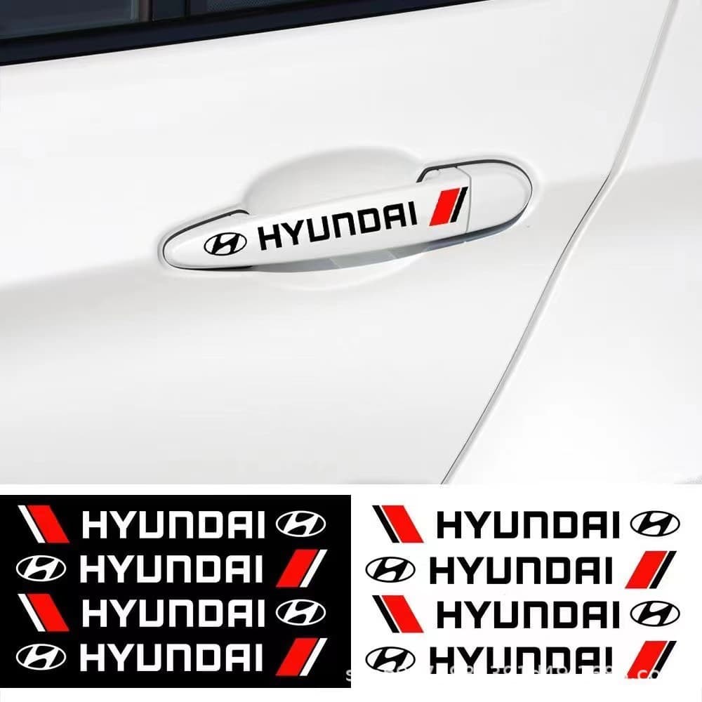 Cross-border Reflective Car Stickers 4pcs Door Handle Decals Car Logo English Wheel Hub Stickers Rearview Mirror Body Stickers
