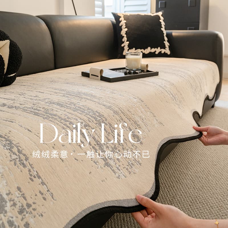 High-End Special-Shaped Sofa Cushion 2026 New Model All-Season Non-Slip Straight-Row Seat Cushion One-Piece Sofa Cover Cloth