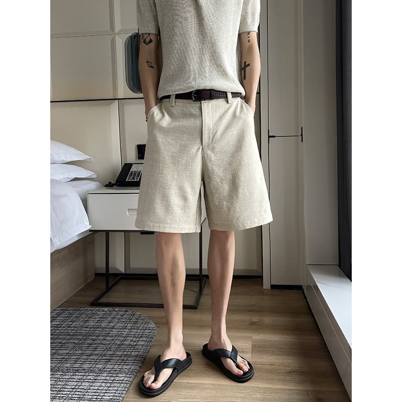 Old money style shorts for men, summer casual trousers, sports thin straight-leg loose trousers, suit shorts for men