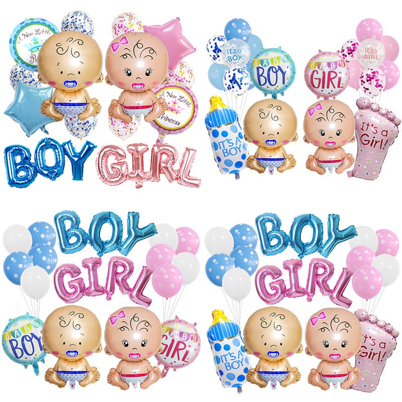 New Children's Birthday Baby Shower Balloon Set, Baby Full Moon Aluminum Film Balloon Party Supplies