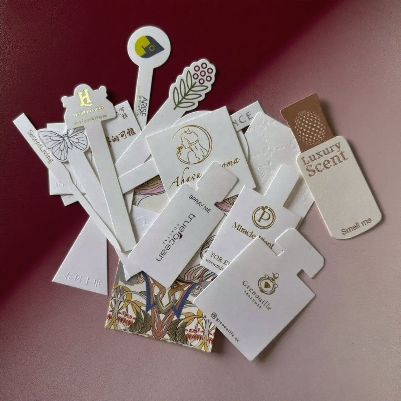 Custom Pointed Perfume Test Paper, Scent Diffusion Cards, Aroma Retention Paper, Made-to-Order