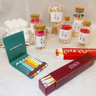 Matchbox Colored Match Heads Modern Minimalist Glass Bottle Colored Matches Scented Candle Matches Wholesale