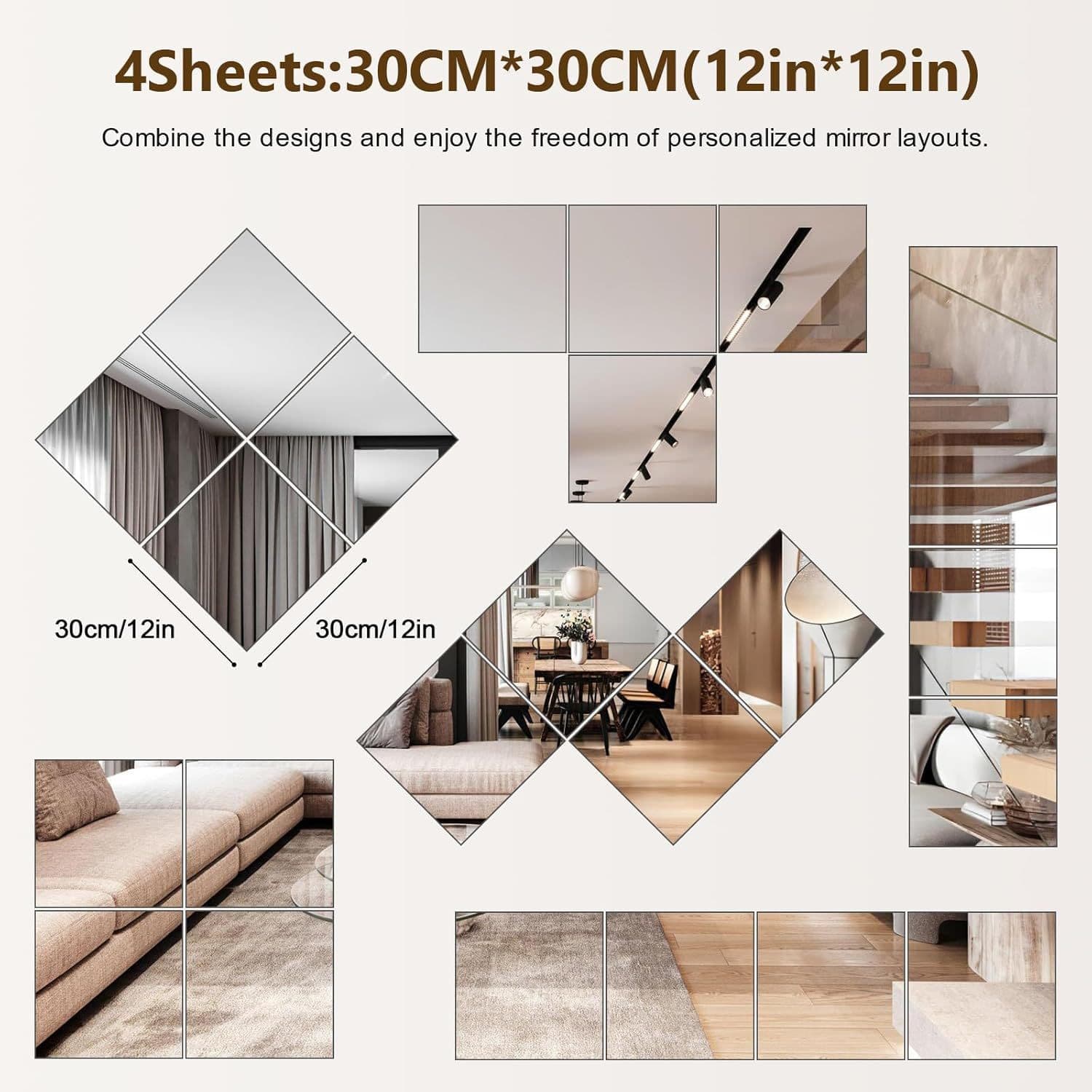 Thickened acrylic mirror shatterproof bedroom gym mirror wall sticker non-glass safety full body mirror ps soft mirror