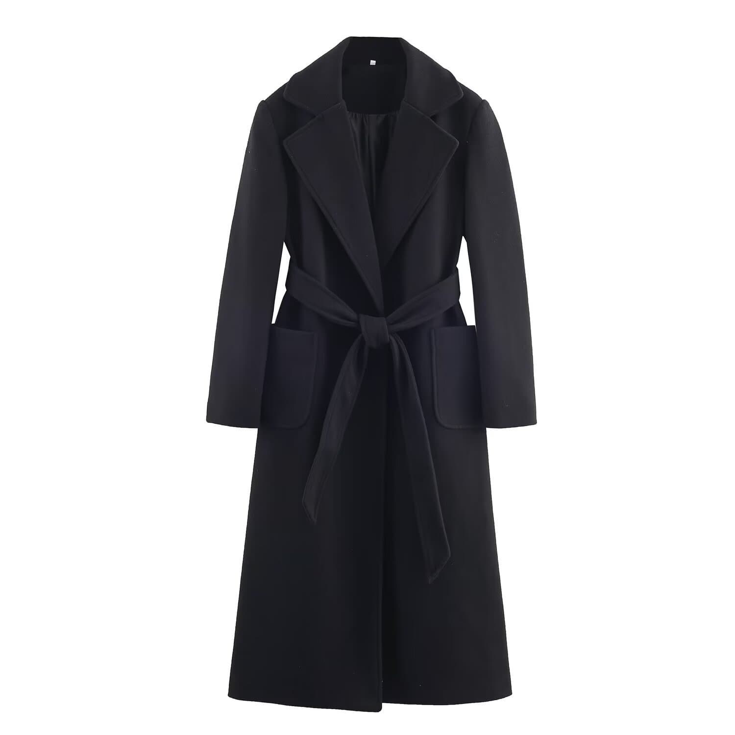 2025 European and American Style Autumn Women's Mid-Length Wool Blend Coat Jacket 11829