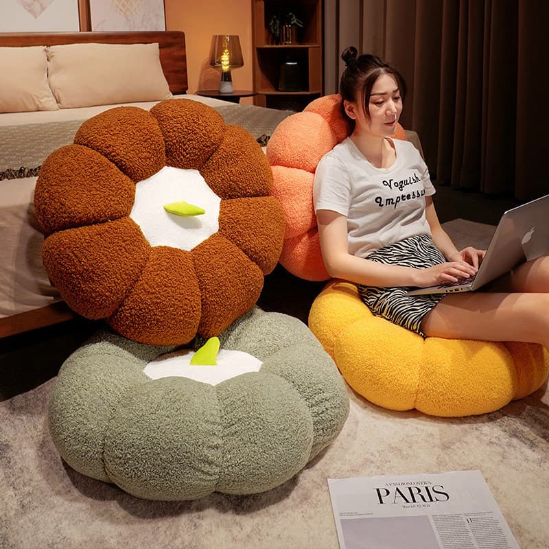 Pumpkin Floor Cushion, Floor Pouf, Lazy Sofa Cushion for Living Room, Tatami Window Seat Backrest Cushion, Floor Mat