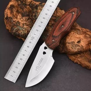Outdoor Portable Mongolian Meat Knife, Lick Knife, Hand-Held Meat Dagger, Portable Camping Knife, Multi-Function BBQ Meat Cutting Knife
