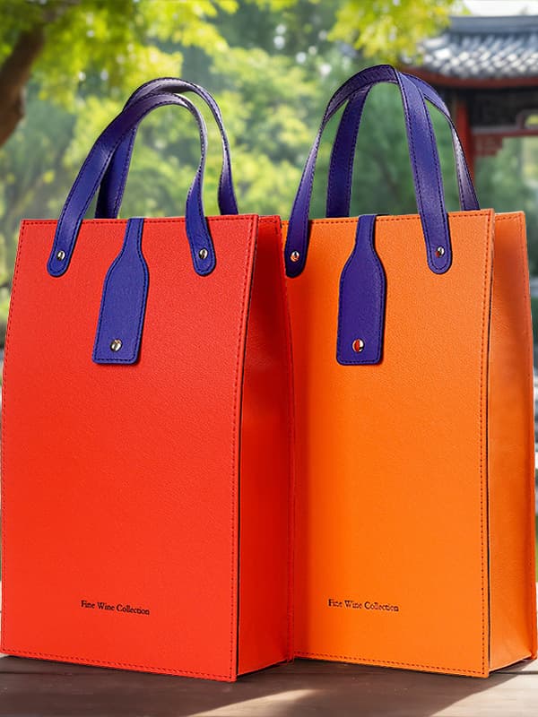 Red wine leather bag, pair of 2 pieces, Mid-Autumn gift gift, red wine packaging handbag, universal, free shipping available
