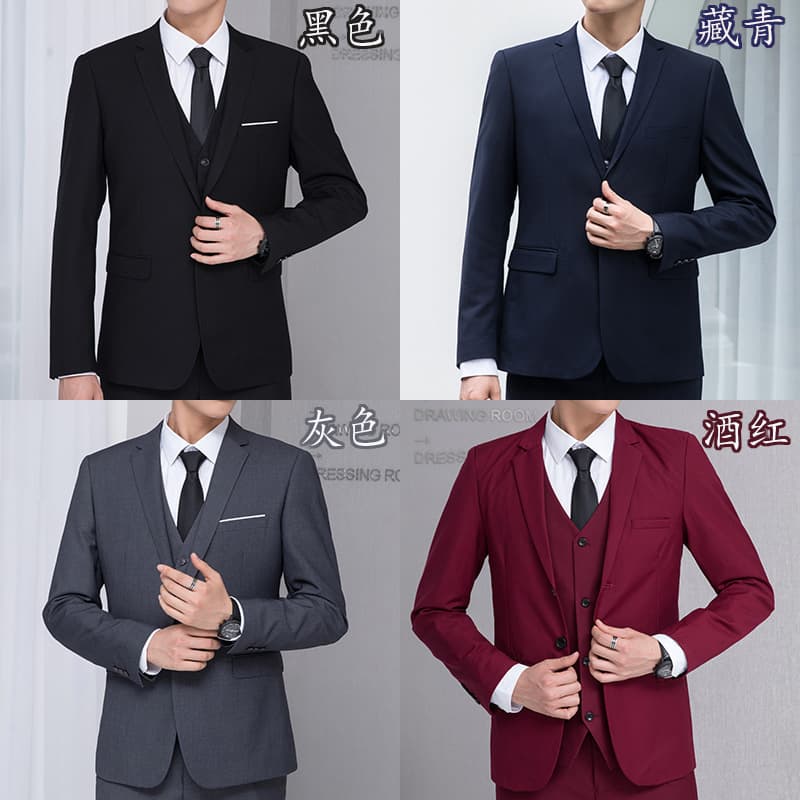 2026 Spring and Autumn New Men's Single Jacket Men's Student Work Groomsmen's Clothes Work Clothes Men's Fashion Suits