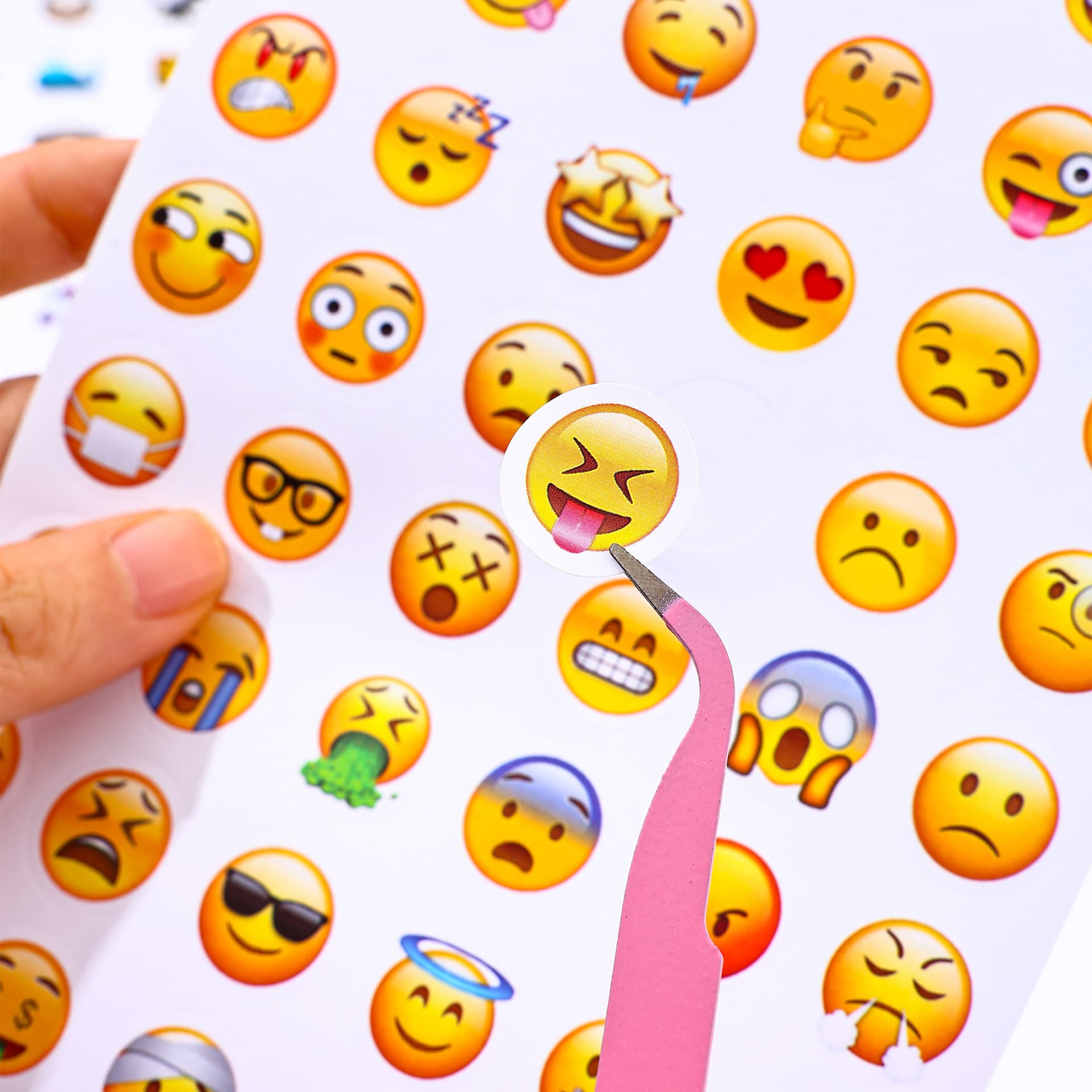 Sticker Emoji Pack Emoticon Stickers Character Decals for Notebooks, Journals, DIY Decoration, Customizable