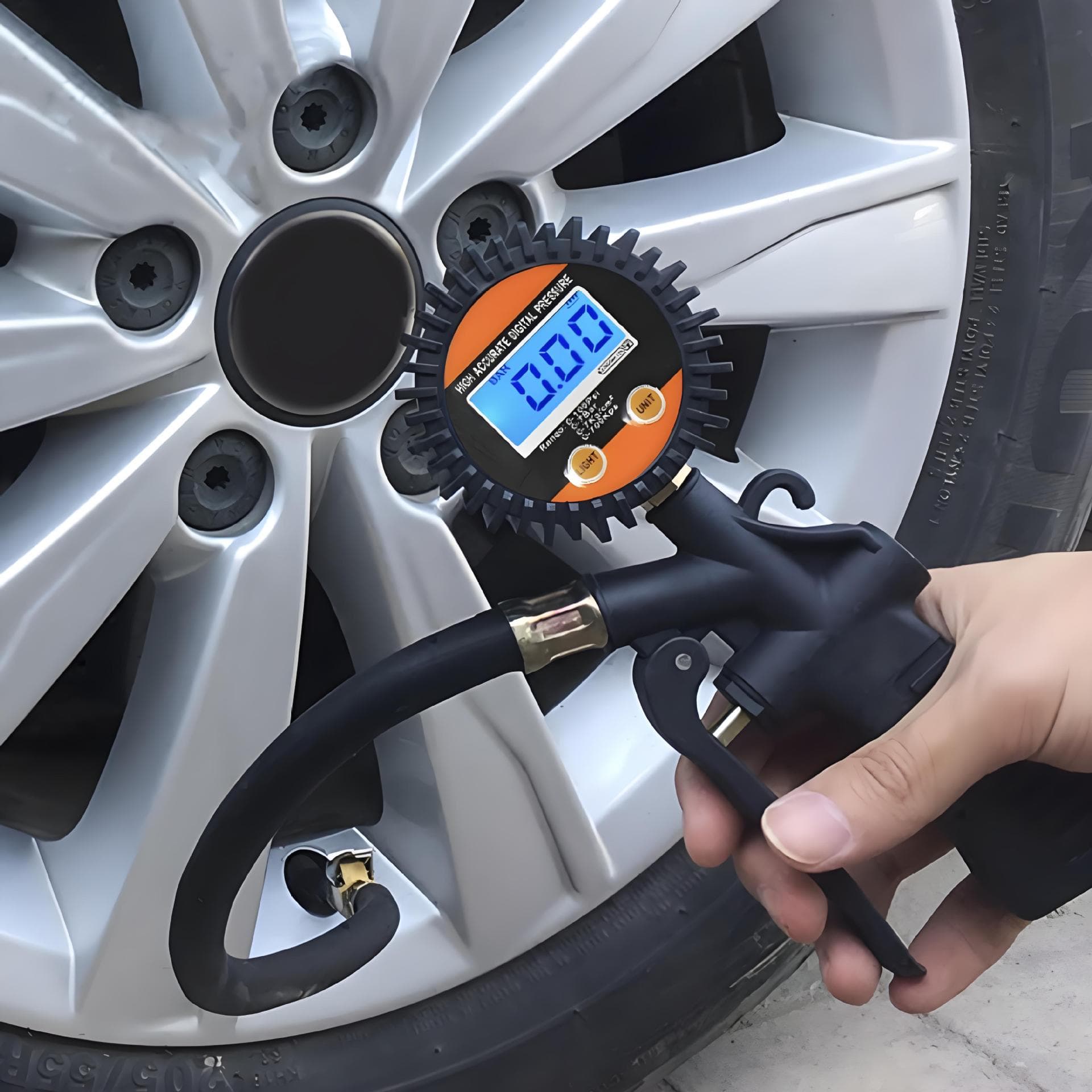 [Factory Direct] Tire Inflator Gauge Tire Pressure Gauge Digital Car Tire Pressure Meter Tire Pressure Gun