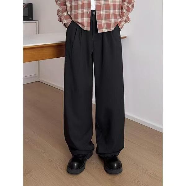 2026 Early Autumn New Black Loose Wide Leg Straight Suit Pants Men's High-Quality Draped Autumn and Winter Casual Pants Trousers