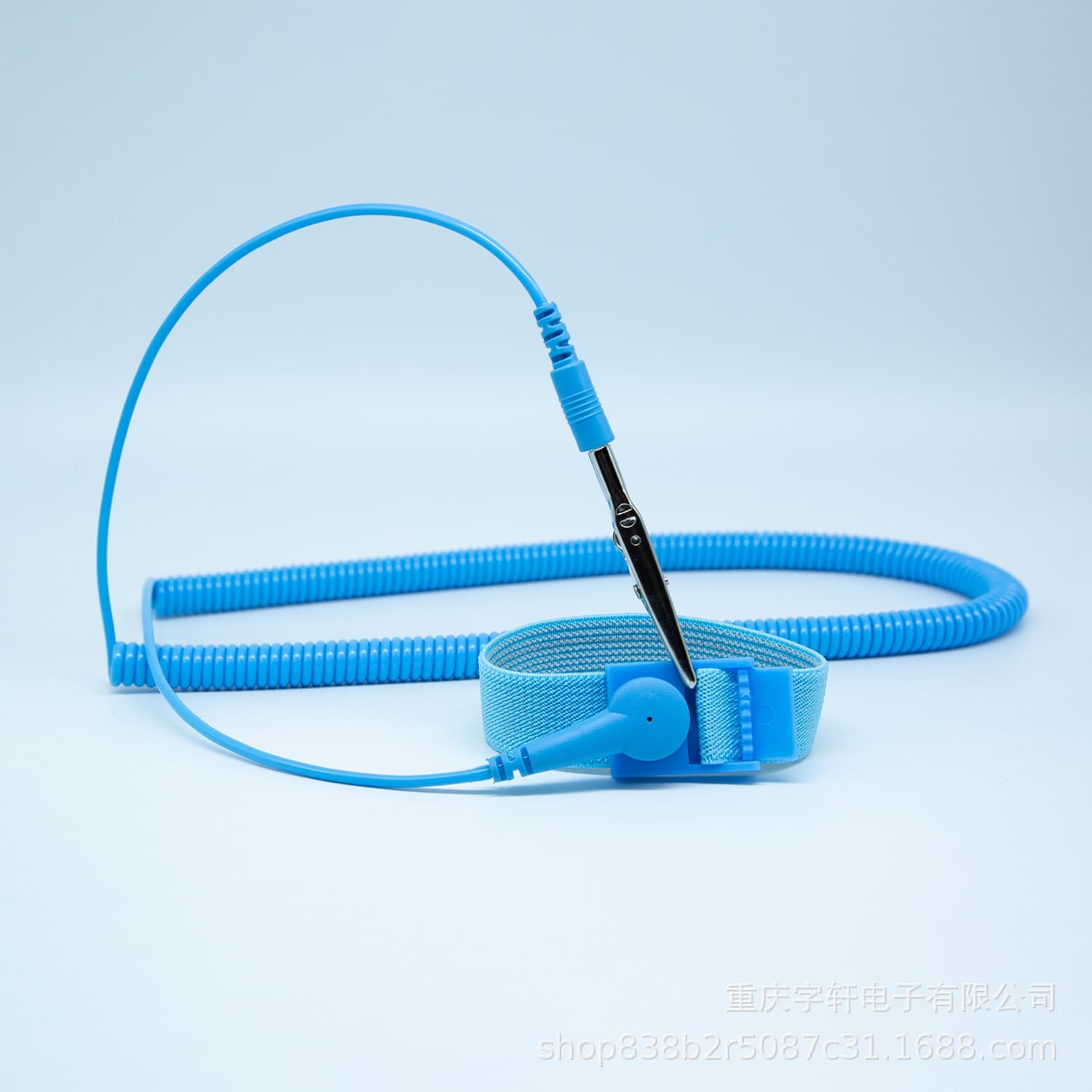 Factory wholesale dark blue and light blue PVC 2.05mm diameter 1.8/2.4/3-meter anti-static corded wrist straps.