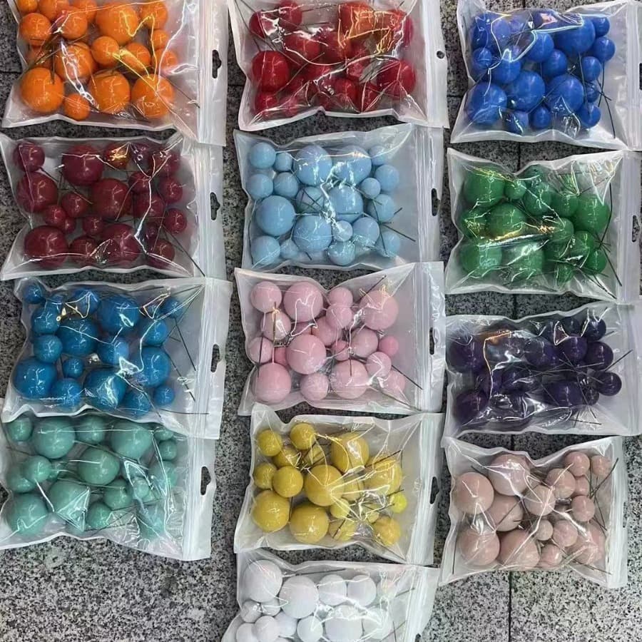New cake decoration balls gold and silver balls macaron color 20 mixed foam balls glitter balls wholesale