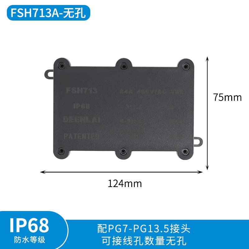 Deenlai Outdoor Waterproof Junction Box with Terminals, IP68 Flame Retardant, Rainproof, Anti-Fog, Dustproof, 2-Way, 3-Way, 6-Way