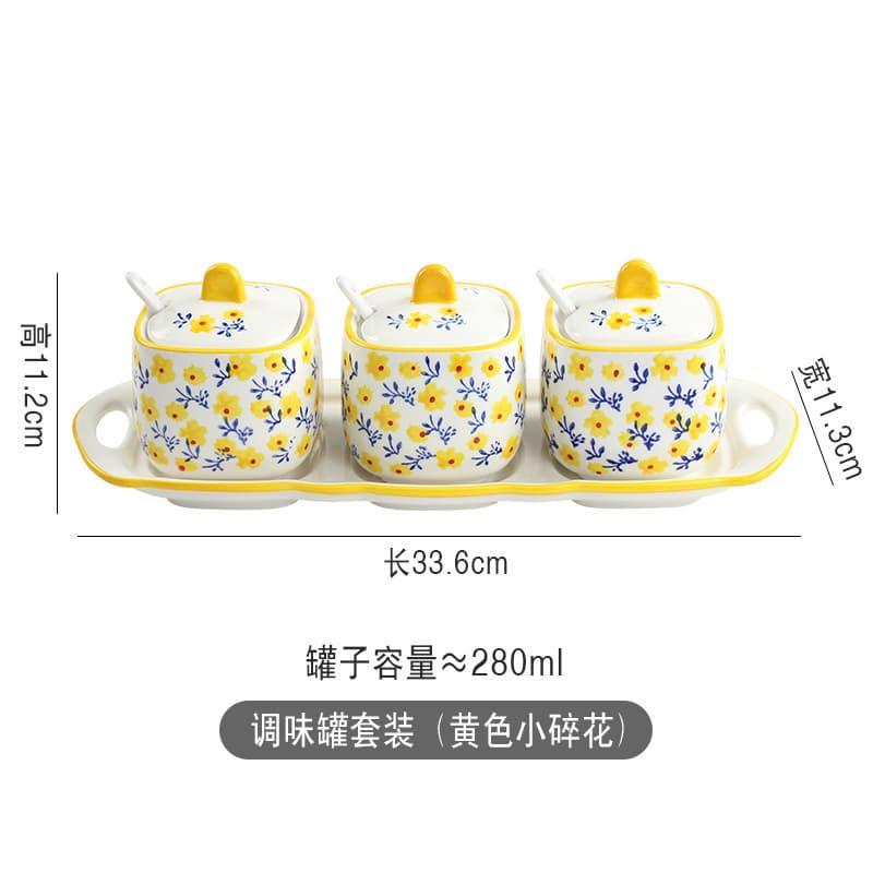 Adorable Floral Ceramic Dinnerware Set, High-Aesthetic Home Bowl and Plate Set, Under-glaze Color Deep Plate, Soup Noodle Bowl, Flower-Shaped Rice Bowl