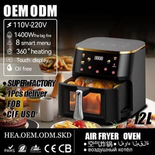Cross-Border Air Fryer, New Smart Home Large Capacity Visible Oil-Free Multifunctional Air Fryer