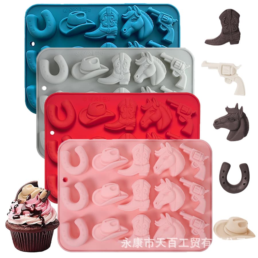 15-Connection Dick Cowboy Sealing Wax Mold Mini Silicone Mold Handmade Gummy Mold Food-Grade Silicone