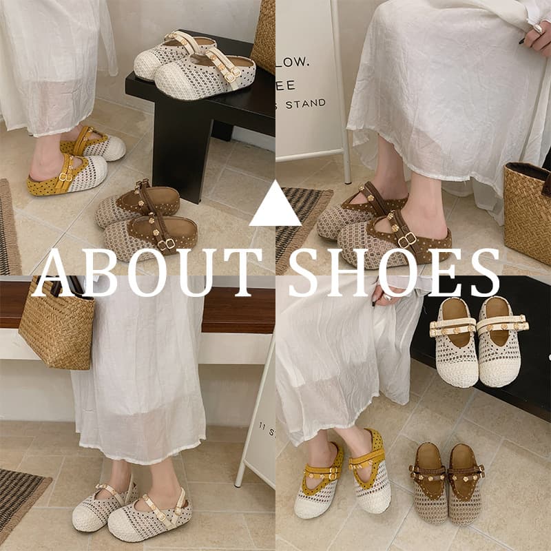 French braided hollow thick sole increased Birkenstock toe half slippers 2026 summer breathable slip-on casual slippers