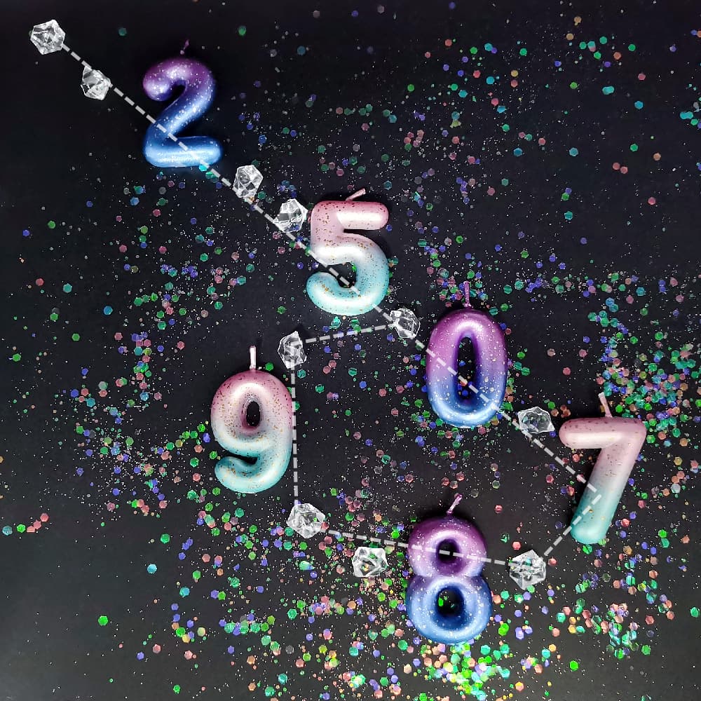 7COLOR Galaxy Digital Birthday Candle Number Candle Cake Candle Birthday Cake Decoration Factory Wholesale Source