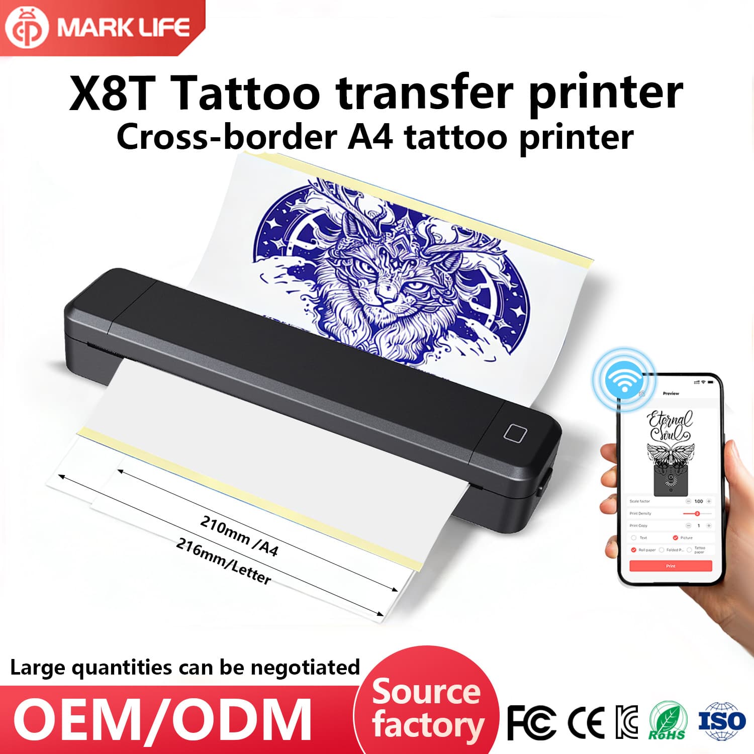 AI Printer X8T Tattoo Transfer Machine - Thermal Portable