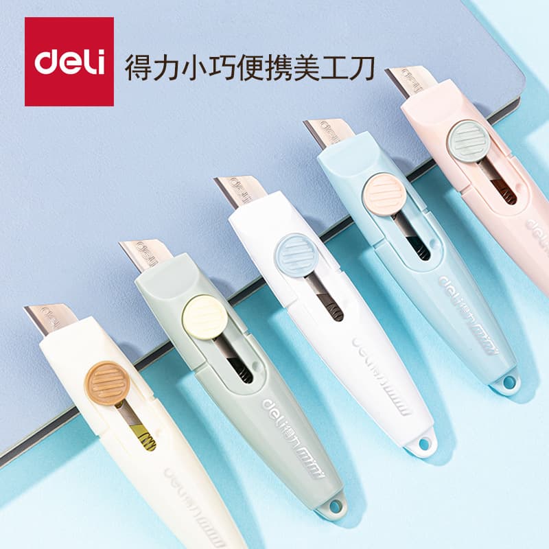 Deli 2020 Utility Knife Colorful Paper Cutter for Opening Packages and Express Boxes Small Portable Office Utility Knife Stationery