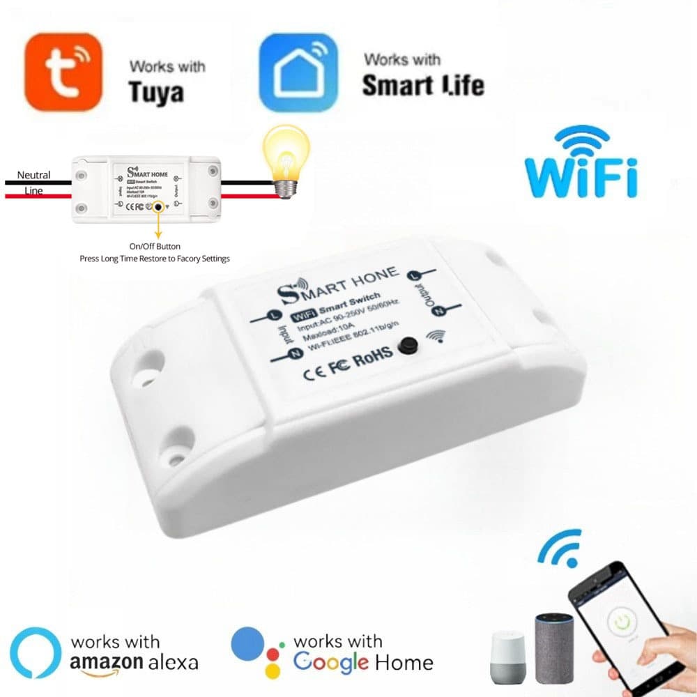 Tuya wifi smart switch concealed with hidden smart voice APP controller mini switch
